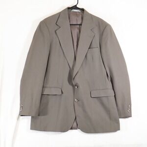 Vintage Reed St. James Mens 42L Brown Taupe 2 Piece Suit Notch Lapel Two Button